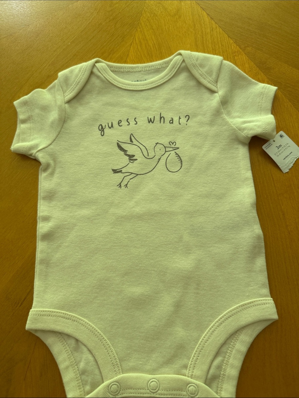 Carter's Ivory Baby One-Piece Bodysuit with Stork Graphic